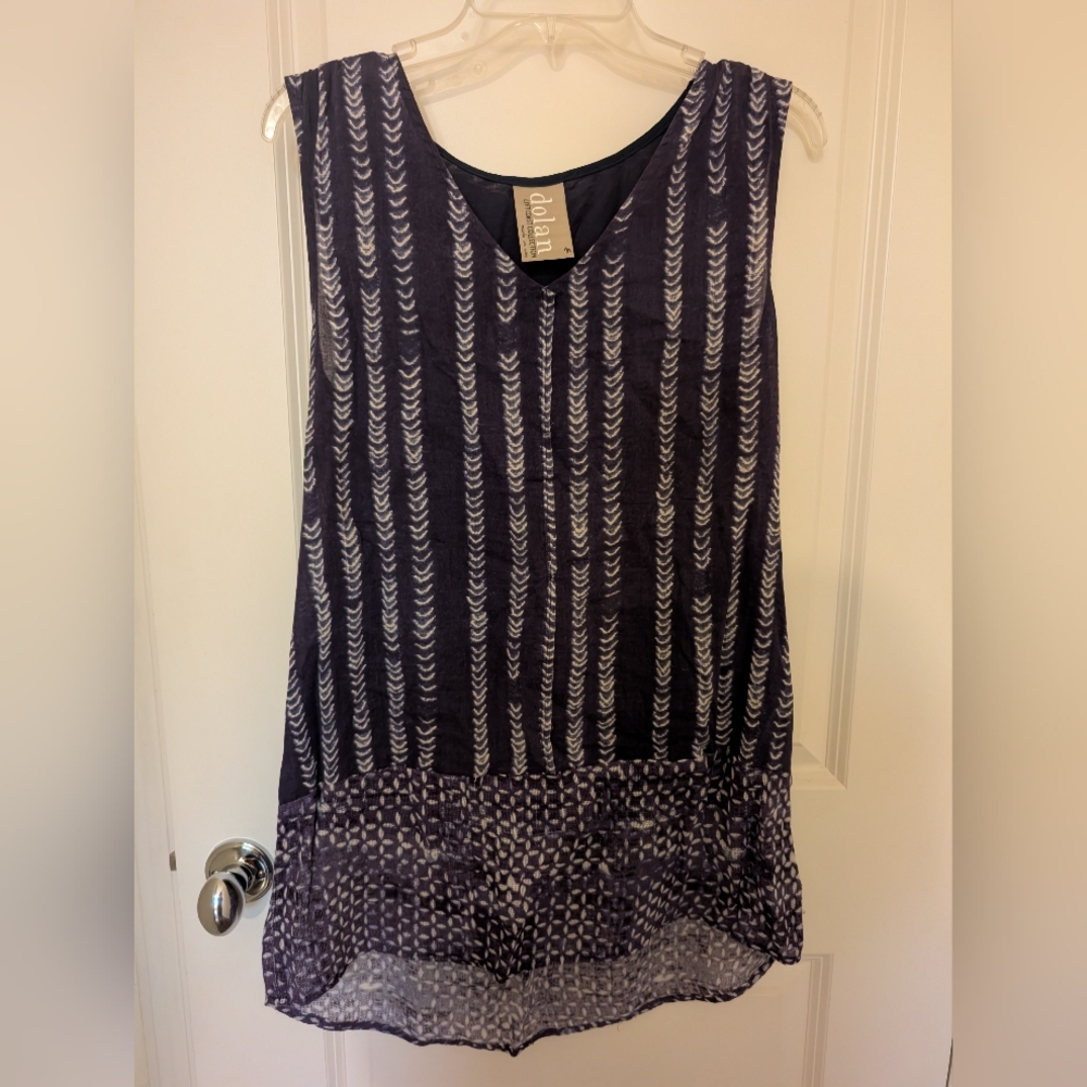 Dolan Navy and White Striped Tank Top